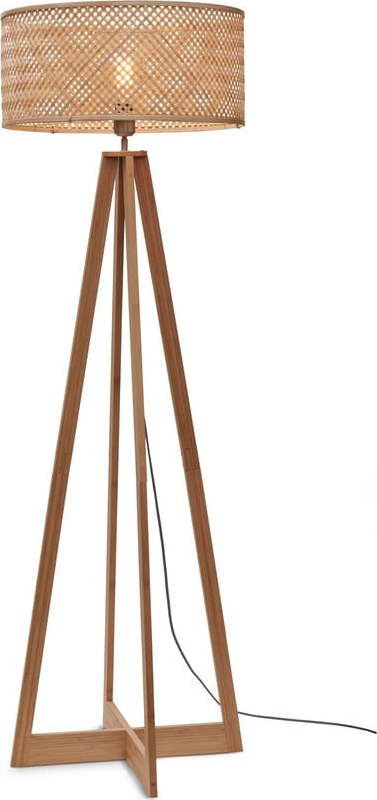 Stojací lampa s bambusovým stínidlem v přírodní barvě (výška 145 cm) Java – Good&Mojo Good&Mojo