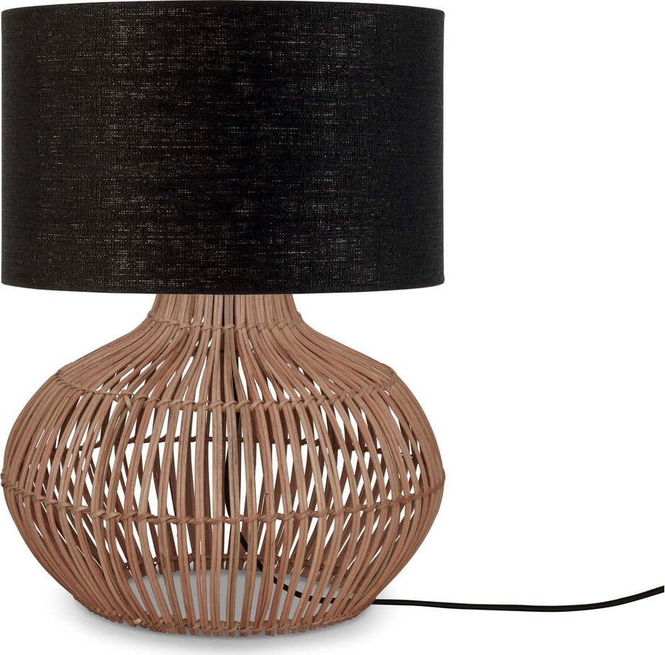 Stolní lampa s textilním stínidlem v černo-přírodní barvě (výška 48 cm) Kalahari – Good&Mojo Good&Mojo
