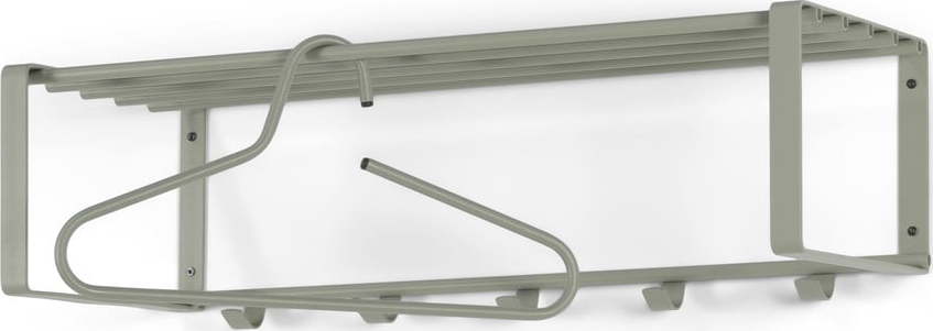 Zeleno-šedý kovový nástěnný věšák s poličkou Rex – Spinder Design Spinder Design