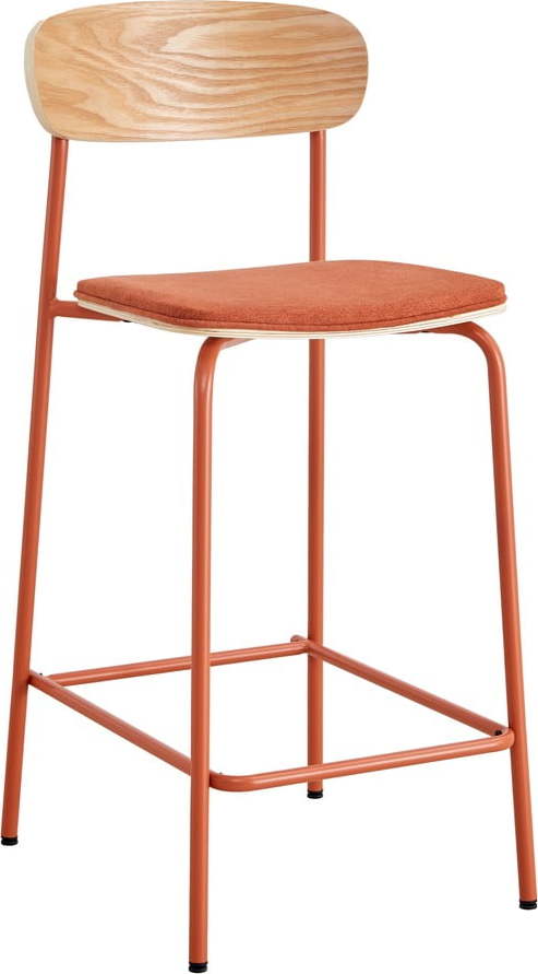Barové židle v sadě 2 ks v čerevno-přírodní barvě (výška sedáku 66 cm) Adriana – Marckeric Marckeric