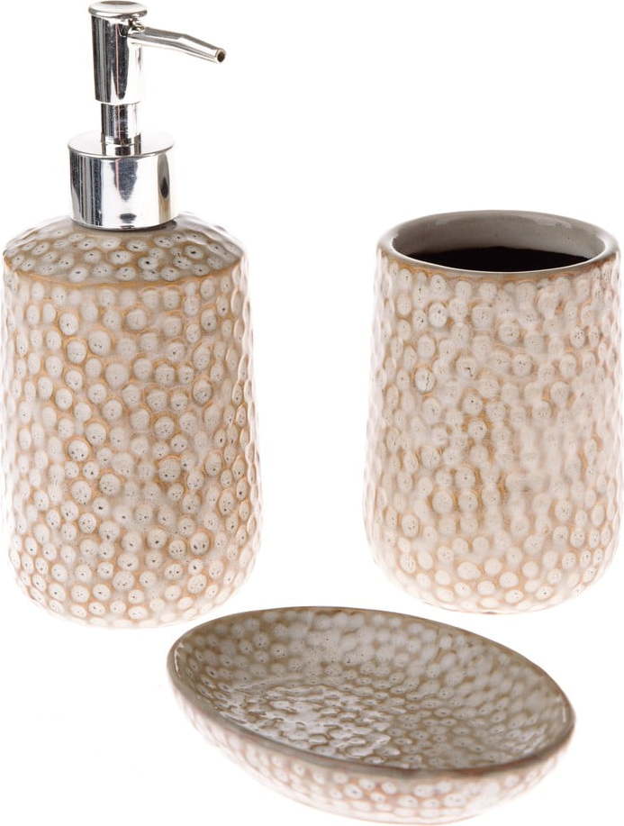 Béžová keramická sada doplňků do koupelny – Dakls Dakls