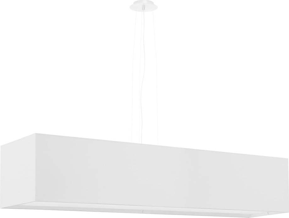 Bílé závěsné svítidlo se skleněno-textilním stínidlem Gryfin – Nice Lamps Nice Lamps