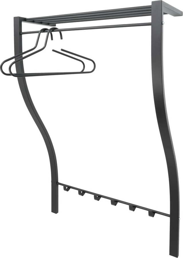 Černý kovový nástěnný věšák s poličkou Carve – Spinder Design Spinder Design