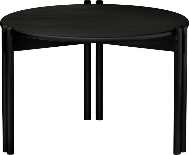 Černý kulatý konferenční stolek z borovicového dřeva ø 60 cm Sticks – Karup Design Karup Design