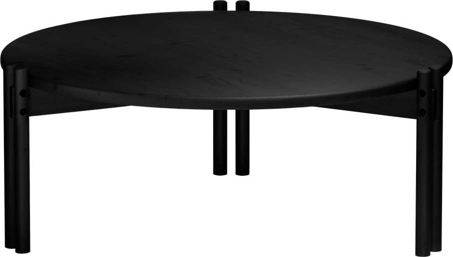 Černý kulatý konferenční stolek z borovicového dřeva ø 80 cm Sticks – Karup Design Karup Design