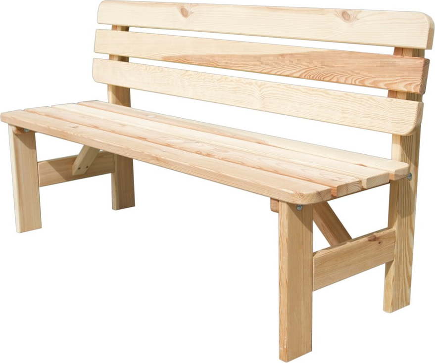 Dřevěná zahradní lavice v přírodní barvě Viking – Rojaplast Rojaplast