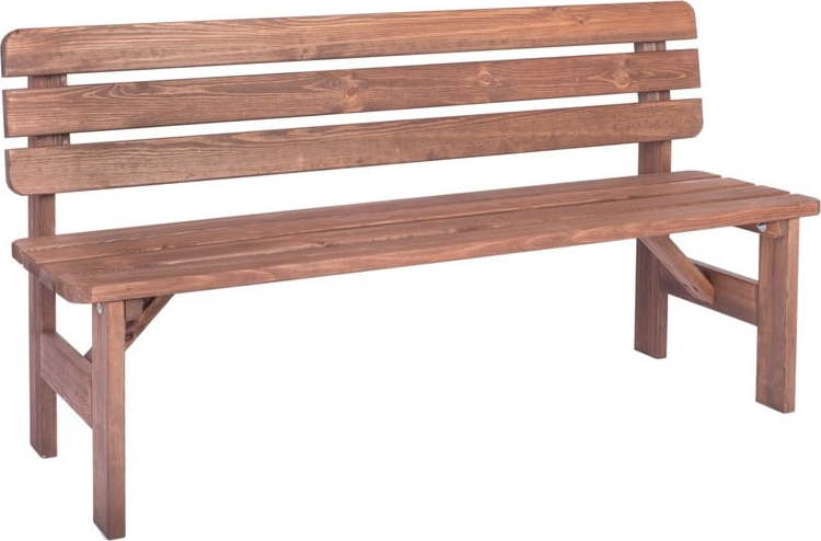 Hnědá dřevěná zahradní lavice Miriam – Rojaplast Rojaplast