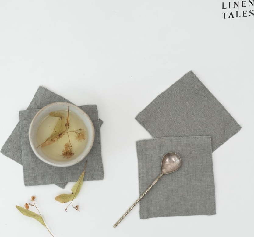 Khaki látkové podtácky v sadě 4 ks Khaki – Linen Tales Linen Tales