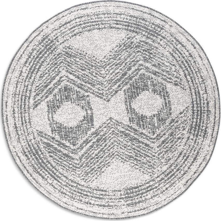 Krémovo-šedý kulatý venkovní koberec ø 200 cm Gemini – Elle Decoration Elle Decoration