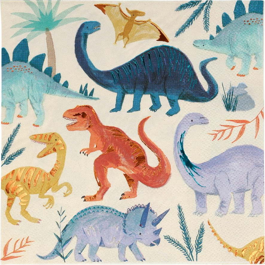 Papírové ubrousky v sadě 16 ks Dinosaur Kingdom – Meri Meri Meri Meri