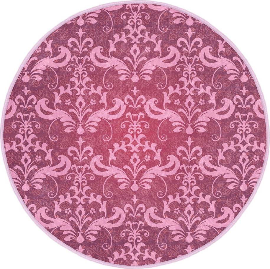 Růžový pratelný kulatý koberec vhodný pro robotické vysavače ø 120 cm Comfort – Mila Home Mila Home