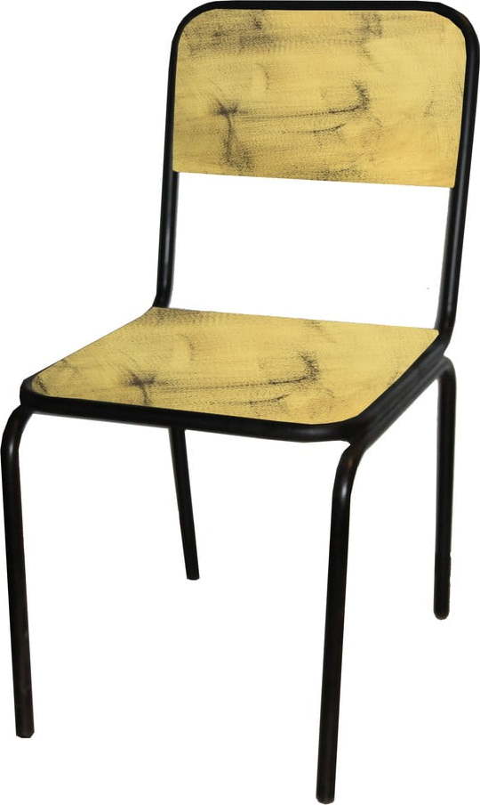 Žlutá jídelní židle z jedlového dřeva Industrial – Antic Line Antic Line