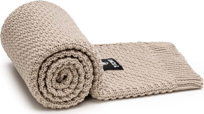 Béžová pletená dětská deka 80x100 cm – T-TOMI T-Tomi
