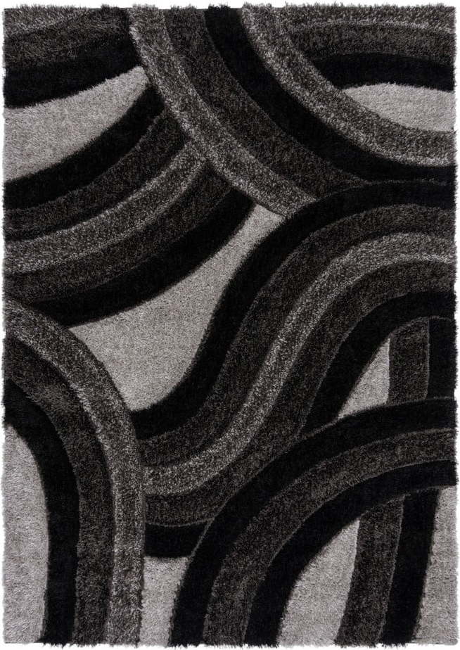 Černo-šedý ručně tkaný koberec z recyklovaných vláken 200x290 cm Velvet – Flair Rugs Flair Rugs