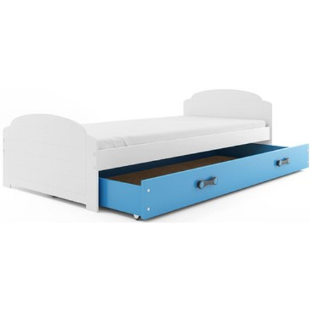 Dětská postel LILI s úložným prostorem 90x200 cm -  bílá Modrá BMS