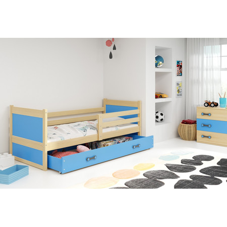 Dětská postel RICO 90x200 cm Modrá Borovice BMS