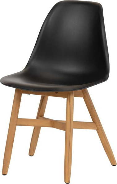 Dřevěno-plastová zahradní židle v černo-přírodní barvě Lotus – Exotan Exotan