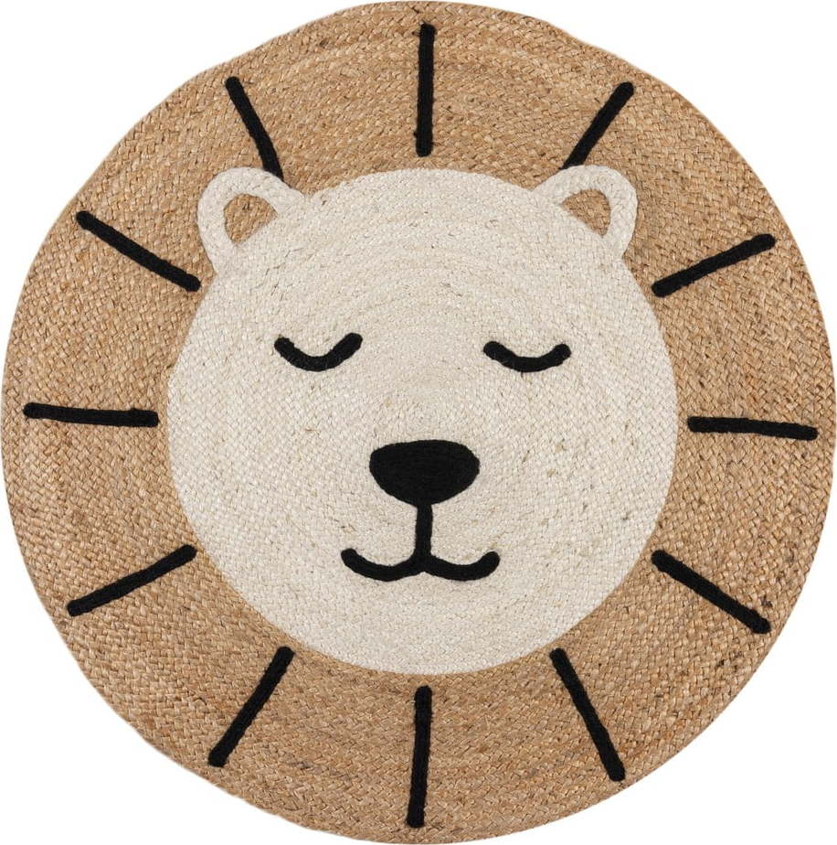Jutový dětský koberec v přírodní barvě 100x100 cm Leo Lion – Flair Rugs Flair Rugs