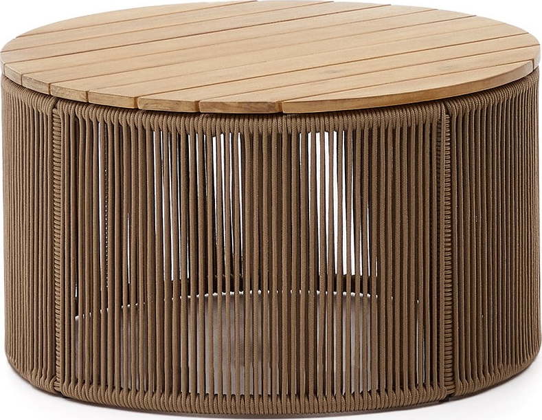 Kulatý zahradní odkládací stolek s deskou z akácie ø 70 cm Dandara – Kave Home Kave Home
