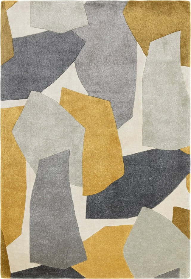 Ručně tkaný koberec z recyklovaných vláken v okrově žluté a šedé barvě 200x290 cm Romy – Asiatic Carpets Asiatic Carpets