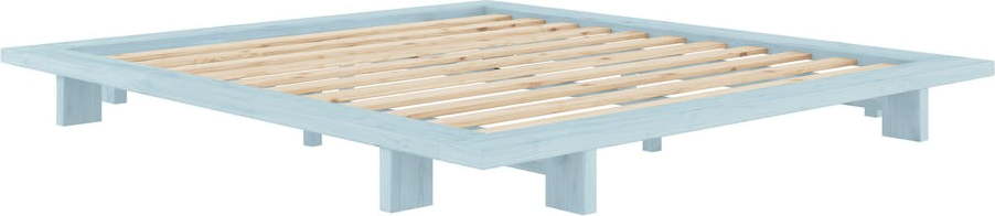 Světle modrá dvoulůžková postel z borovicového dřeva s roštem 180x200 cm Japan – Karup Design Karup Design