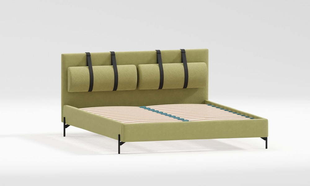 Světle zelená čalouněná dvoulůžková postel s roštem 160x200 cm Tulsa – Ropez Ropez