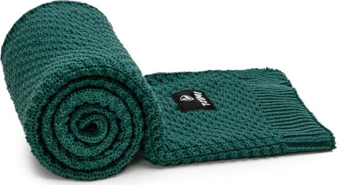 Tmavě zelená pletená dětská deka 80x100 cm – T-TOMI T-Tomi