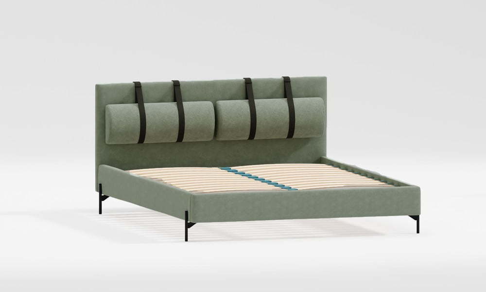 Zelená čalouněná dvoulůžková postel s roštem 160x200 cm Tulsa – Ropez Ropez