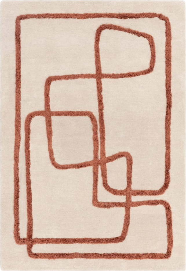 Ručně tkaný vlněný koberec v cihlové a krémové barvě 120x170 cm Matrix – Asiatic Carpets Asiatic Carpets