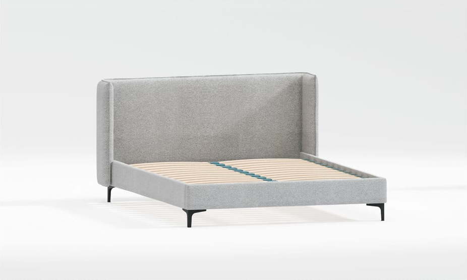 Šedá čalouněná dvoulůžková postel s roštem 160x200 cm Basti – Ropez Ropez