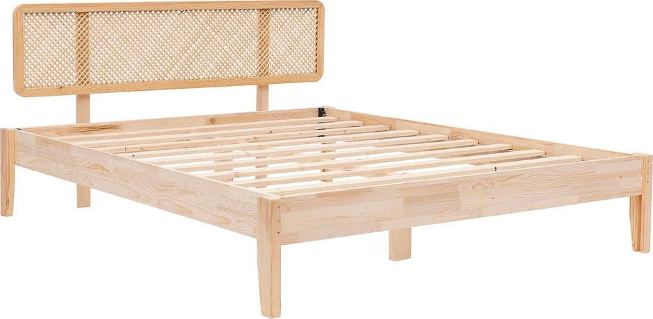 Dvoulůžková postel ze smrkového dřeva s roštem v přírodní barvě 180x200 cm Izabelya – Kalune Design Kalune Design