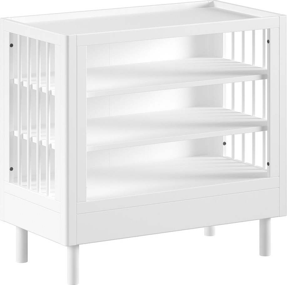 Bílá dětská komoda z bukového dřeva s přebalovacím pultem 100x79x55 cm Forrest – Vipack Vipack