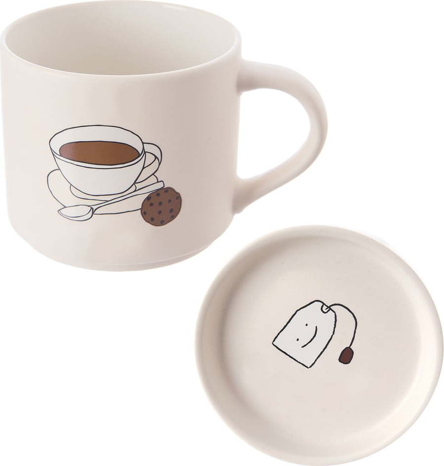 Bílý porcelánový hrnek s víčkem 450 ml – Orion Orion