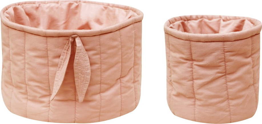 Světle růžové látkové dětské úložné boxy v sadě 2 ks ø 30x20 cm Bambie Vintage Nude – Lorena Canals Lorena Canals