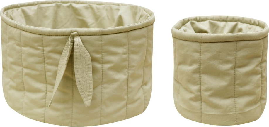 Světle zelené látkové dětské úložné boxy v sadě 2 ks ø 30x20 cm Bambie Olive – Lorena Canals Lorena Canals