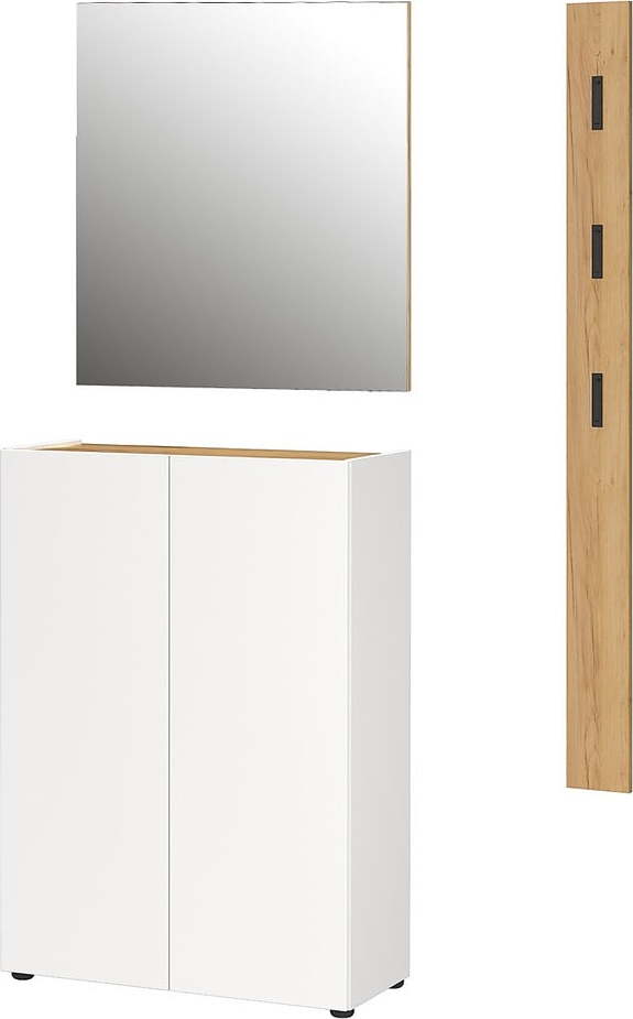 Bílá předsíňová sestava v dekoru dubu 104x200x33 cm Alviano – Germania Germania