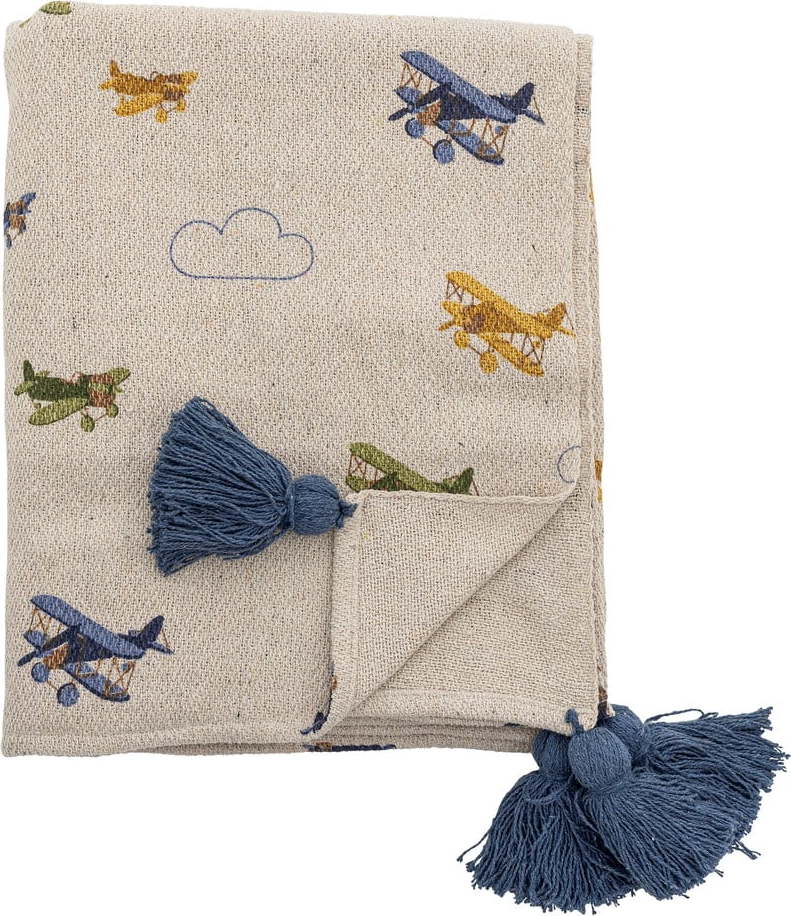 Krémová dětská deka 130x160 cm Plane – Bloomingville Mini Bloomingville Mini
