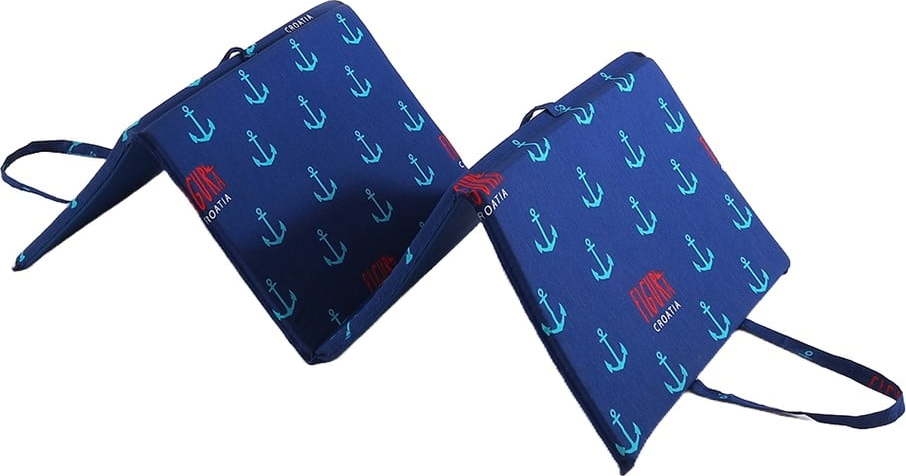 Modrý zahradní podsedák na lehátko 49x137 cm Anchors – B.E.S. B.E.S.