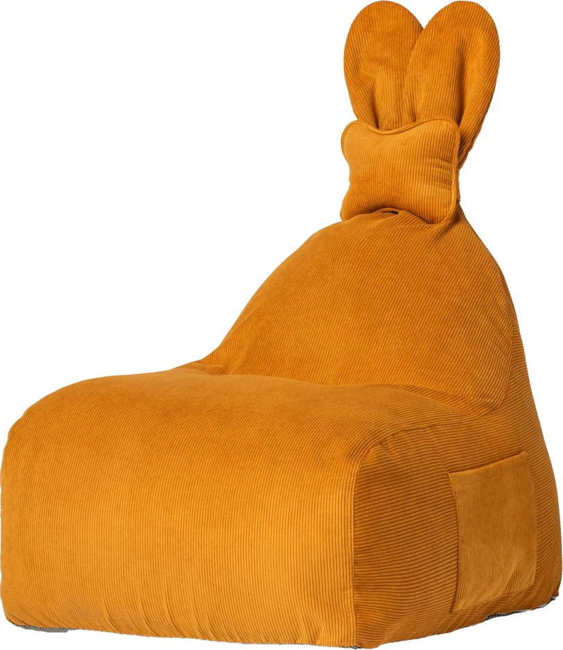 Okrově žlutý dětský sedací vak Funny Bunny – The Brooklyn Kids The Brooklyn Kids
