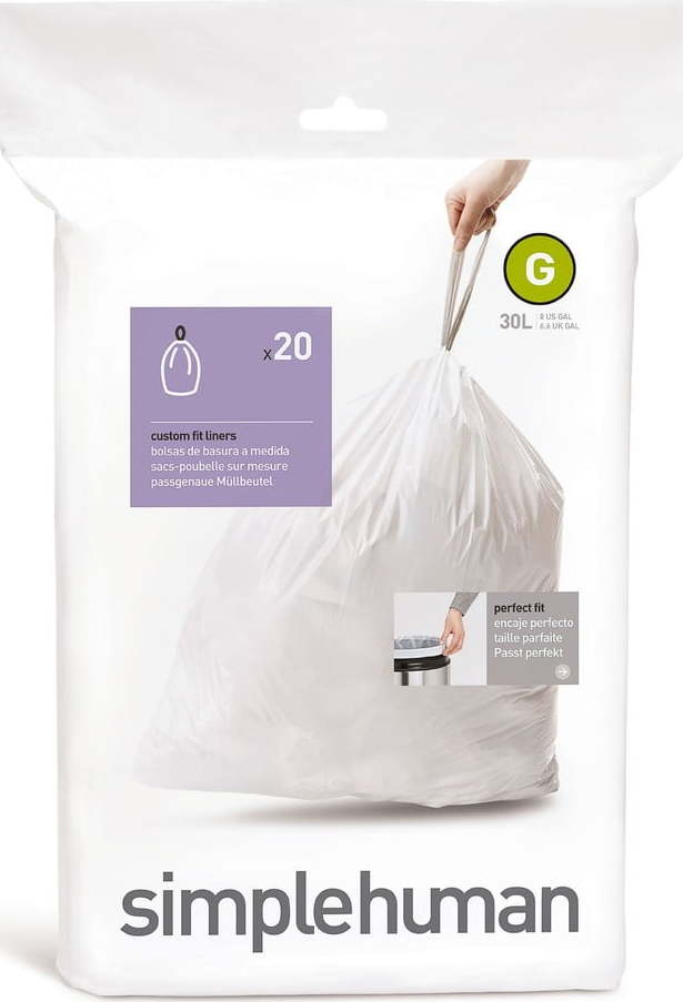 Stahovací pytle na odpadky v sadě 20 ks 30 l G – simplehuman Simplehuman