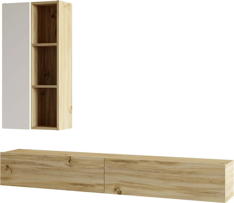 TV stolek v dekoru dubu v bílo-přírodní barvě 175x25x27 cm – Kalune Design Kalune Design