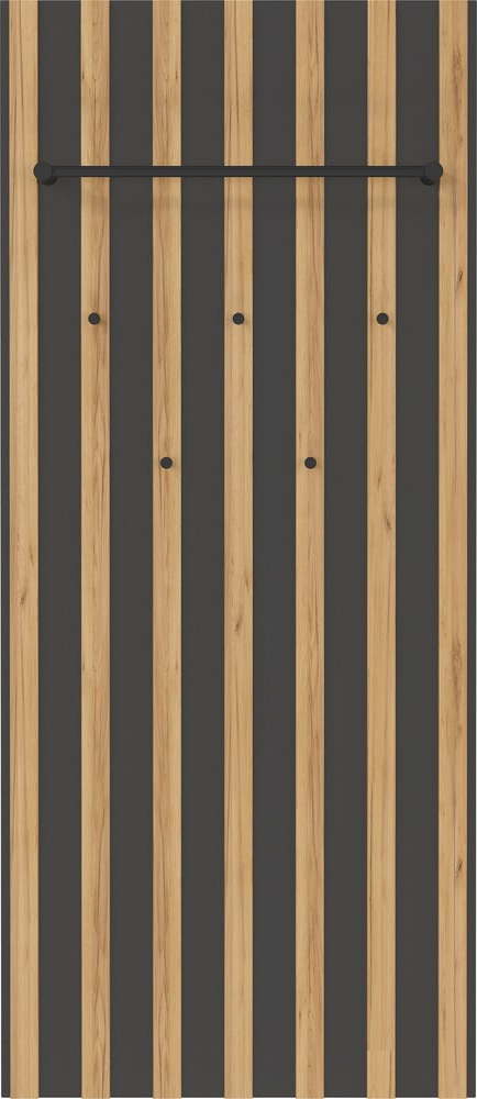 Věšákový panel v dekoru dubu v antracitovo-přírodní barvě 64x148x14 cm Renell – Germania Germania