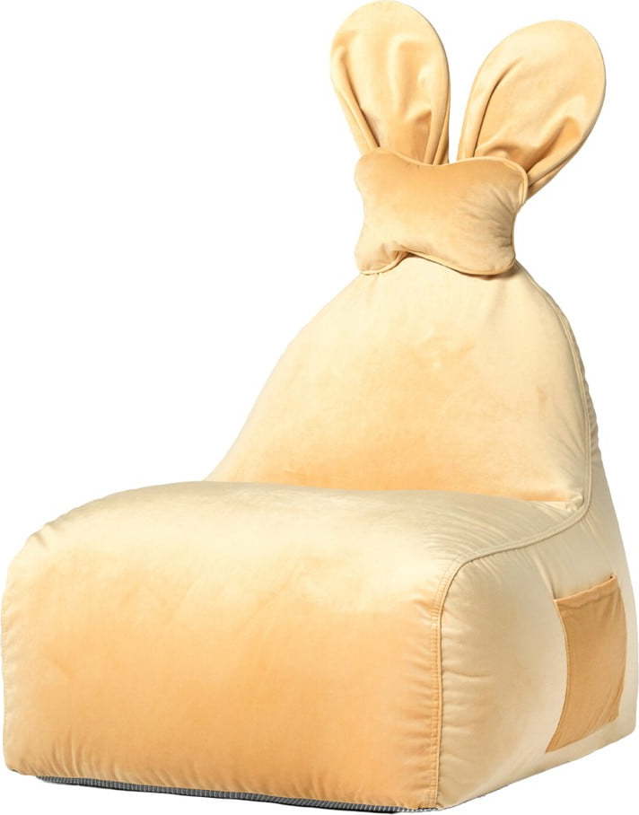 Žlutý dětský sedací vak Funny Bunny – The Brooklyn Kids The Brooklyn Kids