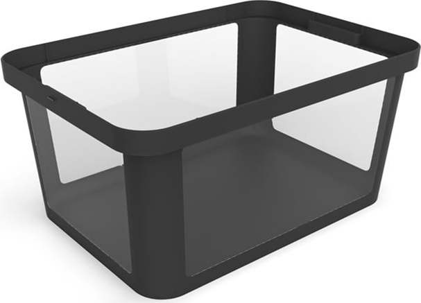 Černý plastový úložný box 55