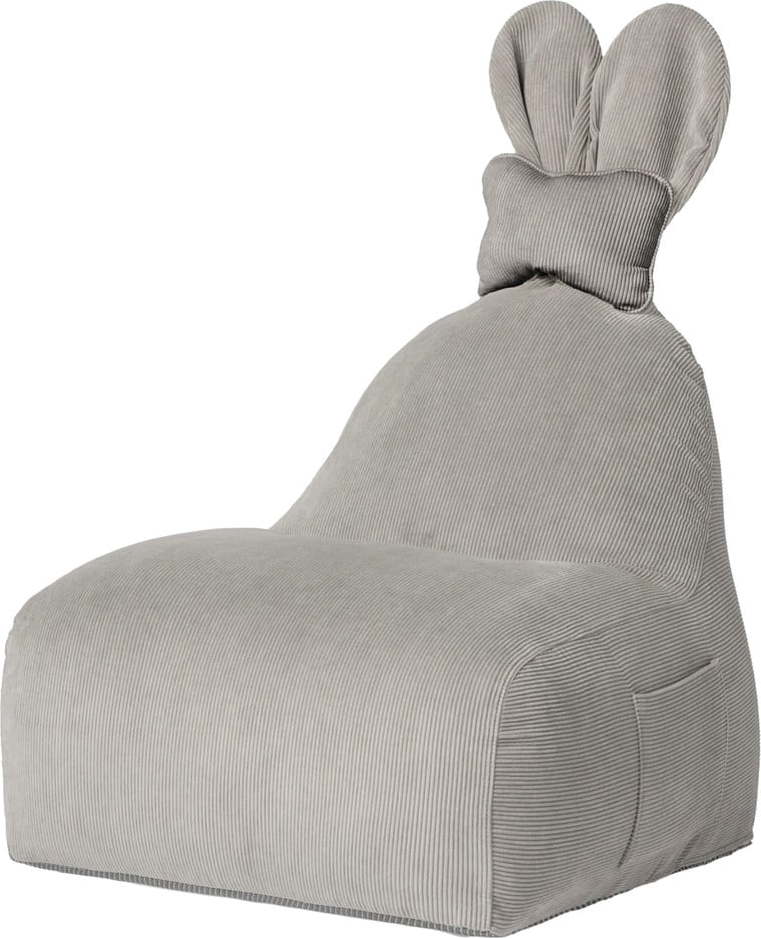 Šedý dětský sedací vak Funny Bunny – The Brooklyn Kids The Brooklyn Kids