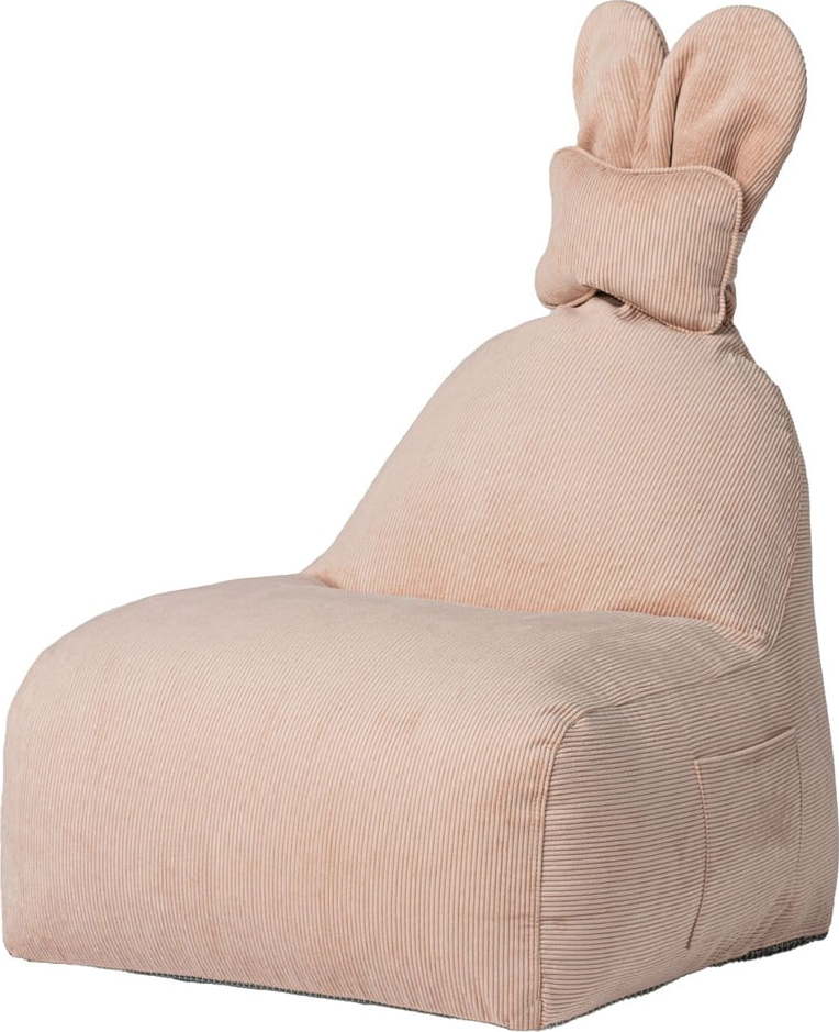 Světle růžový dětský sedací vak Funny Bunny – The Brooklyn Kids The Brooklyn Kids