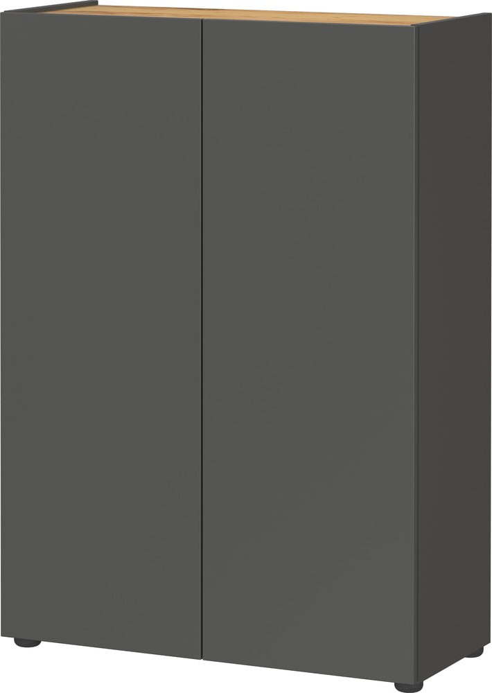 Antracitový botník v dekoru dubu 74x105x33 cm Alviano – Germania Germania
