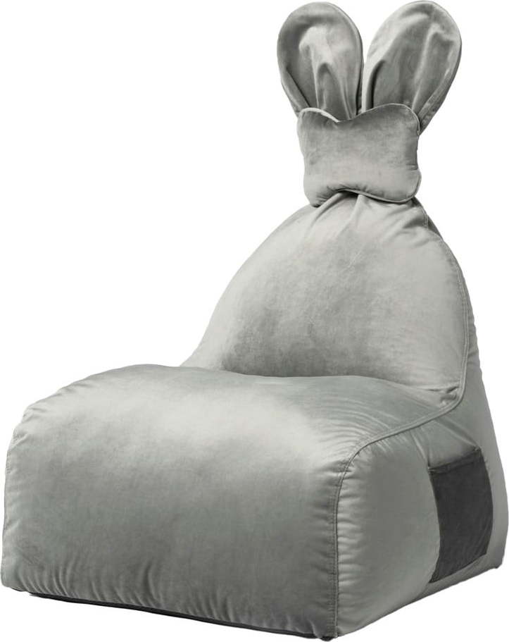 Šedý dětský sedací vak Funny Bunny – The Brooklyn Kids The Brooklyn Kids