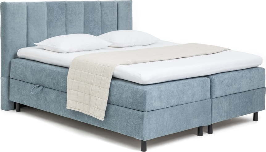 Modrá boxspring postel s úložným prostorem 160x200 cm Elva Bold Line – Bonami Selection Bonami Selection