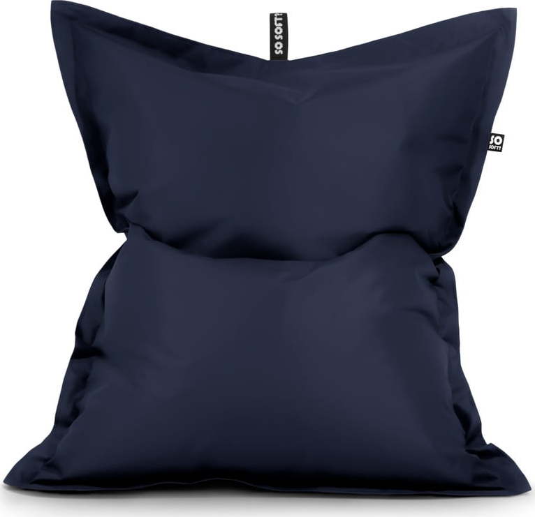 Tmavě modrý dětský sedací vak z imitace kůže Pad M – So Soft? So Soft?